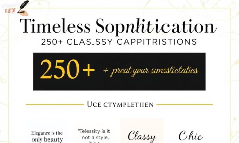 Timeless Sophistication: 250+ Classy Captions for Instagram